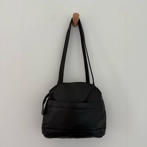 Vintage Brixton black leather small tote shoulder bag